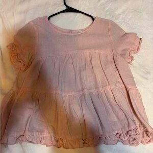 Pink Ruffle Sleeve Blouse